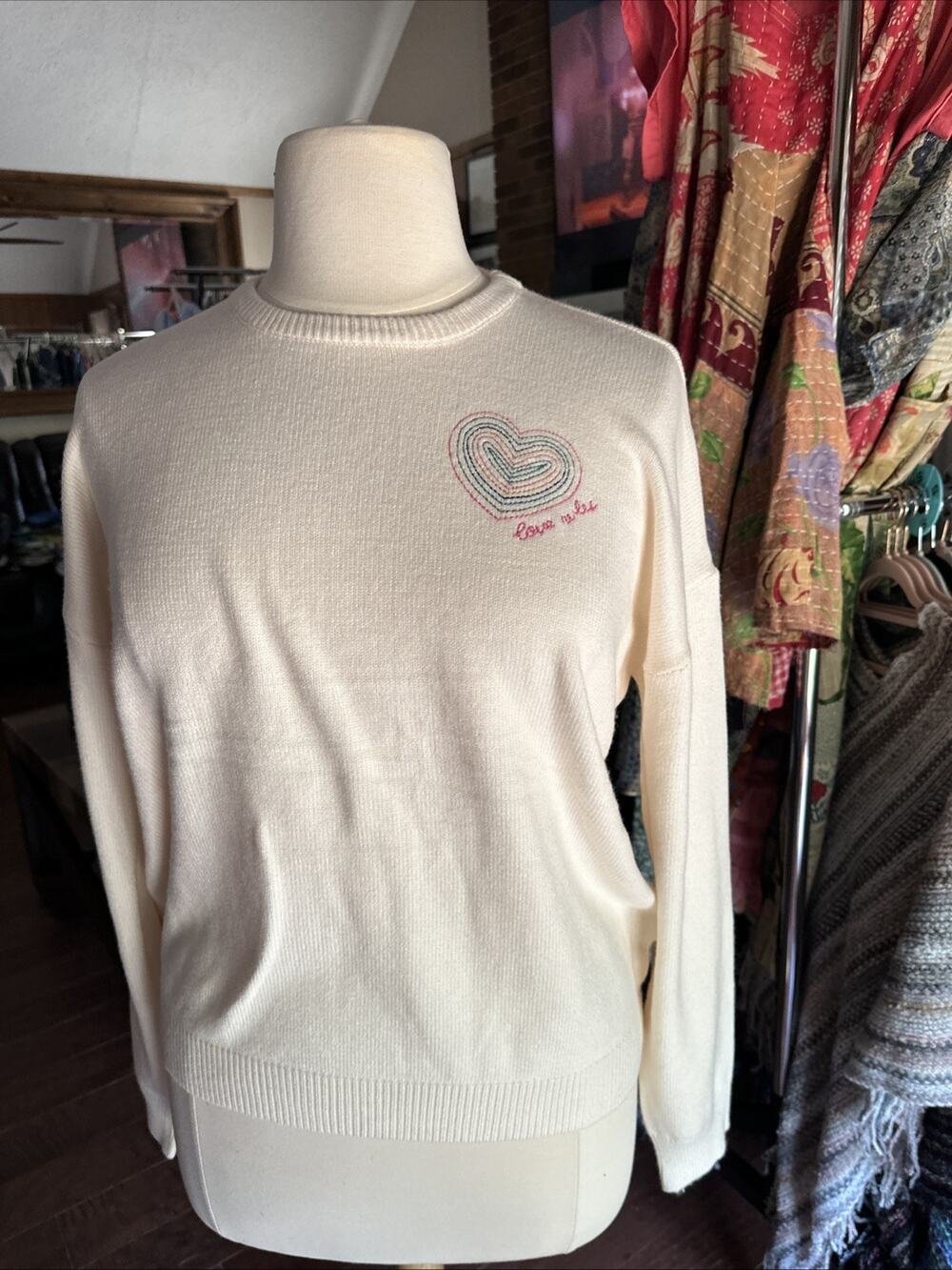 MSRP $88 Ladies Aqua Crewneck Sweater